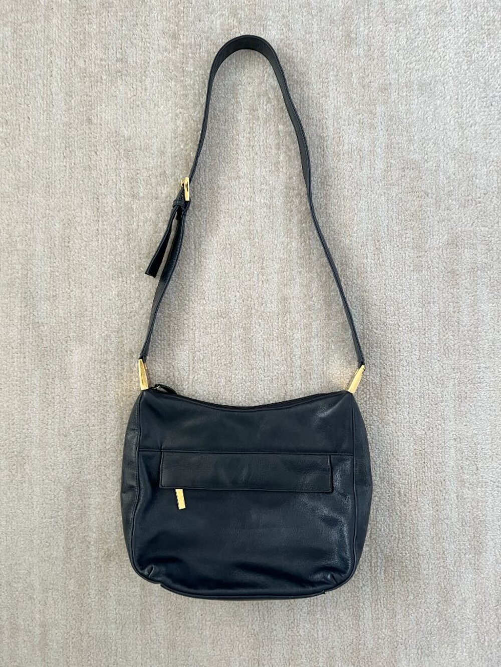 Worthington Genuine Leather Black Hobo Bag Purse